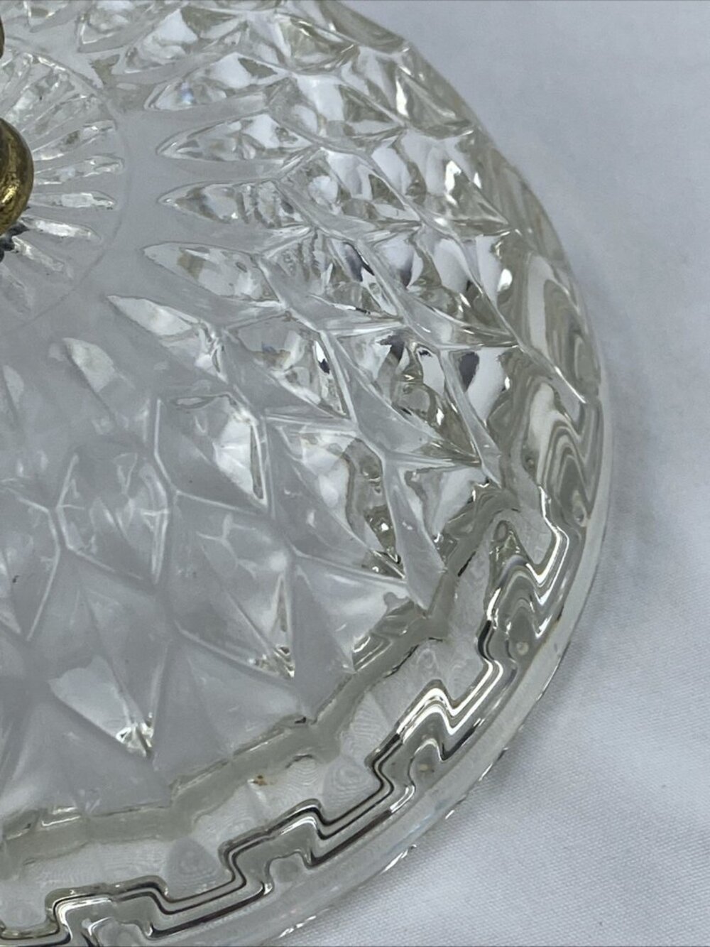 VTG Indiana Glass Mount Vernon Trinket / Candy Dish Dome Lid Brass Acorn Finial - Picture 12 of 13